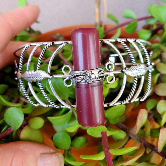 New Cylinder Shaped Carnelian 925 Silver Bracelet. - Picture 11 of 16